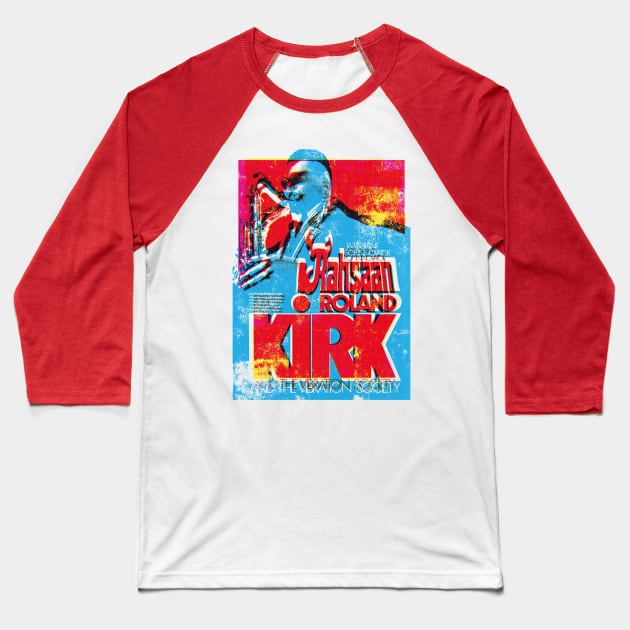 Rolan Kirk poster graphic Baseball T-Shirt by HAPPY TRIP PRESS